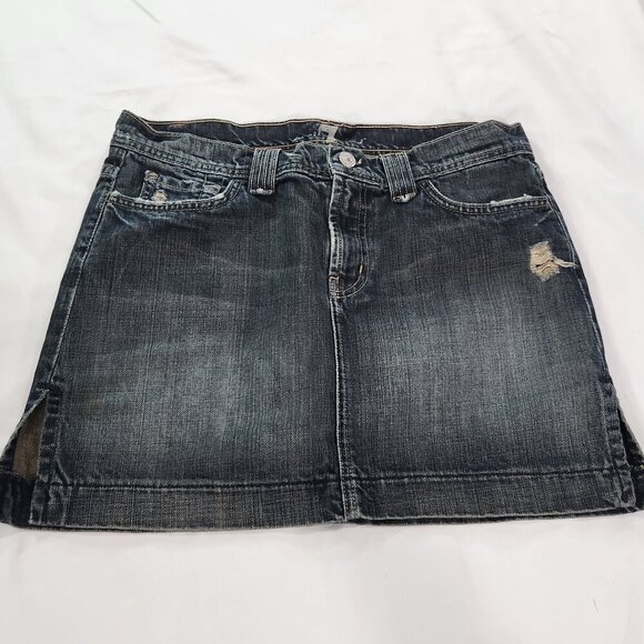 Seven for all Mankind denim jean skirt 30 mini Lot C - Picture 1 of 3